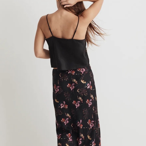 The Layton Midi Slip Skirt in Floral Cupro-Blend | Madewell - Picture 3 of 4